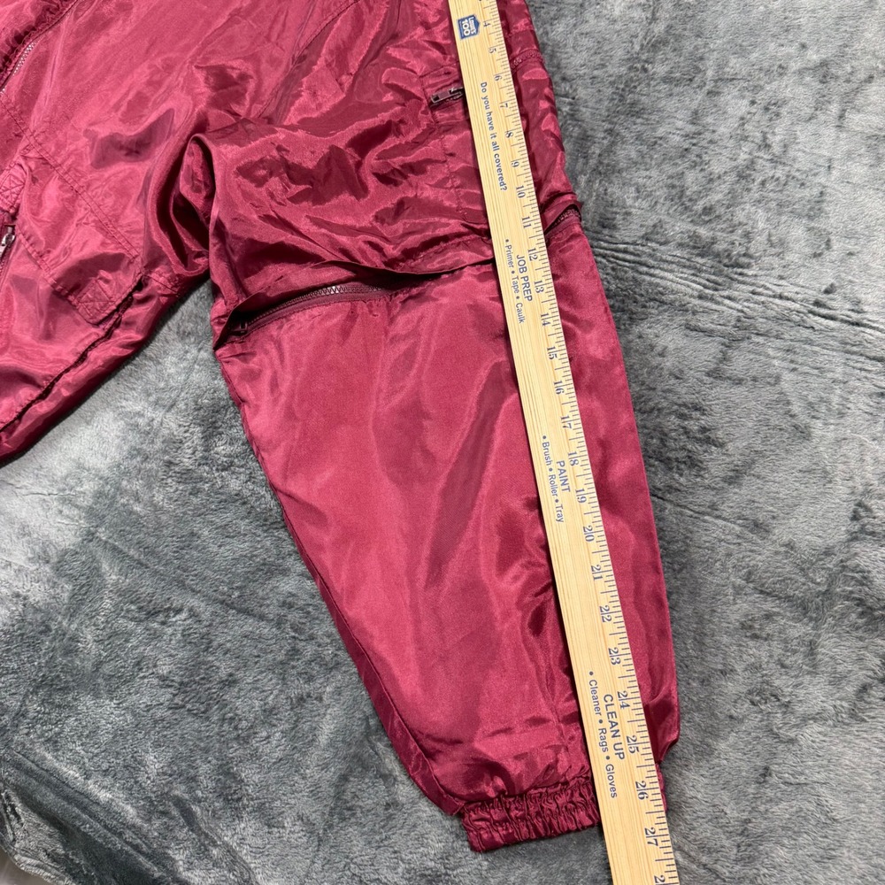 AST Sportswear Mens 5XL Maroon Nylon Tracksuit Zip Off Pants Jacket Set RN 77201 - Picture 8 of 15